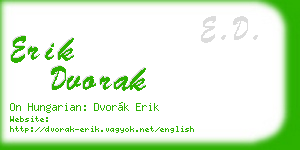erik dvorak business card